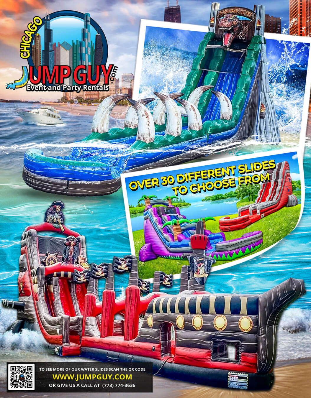 Party rental delivery truck arriving for a Wheaton IL backyard event